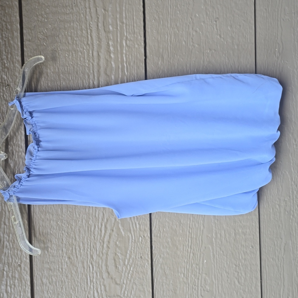 Max Studio Crepe Split Neck Bubble Hem Blouse S S… - image 3